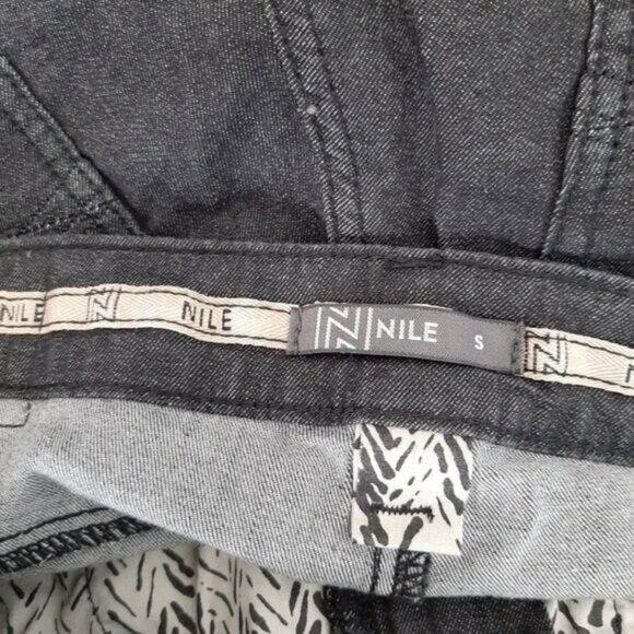 NILE Organic Cotton Tonal Embroidered Floral Skinny Crop Jeans Sz S - Picture 12 of 14
